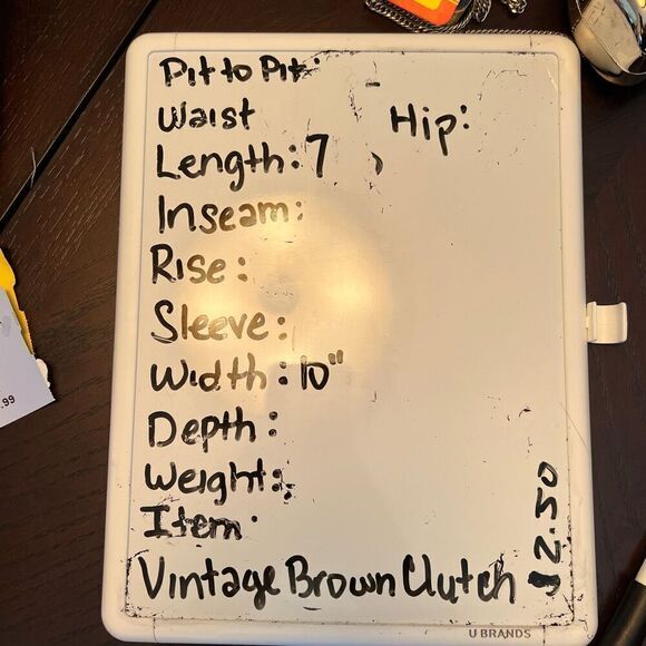 Vintage Brown Genuine Leather Clutch Purse - Picture 10 of 10